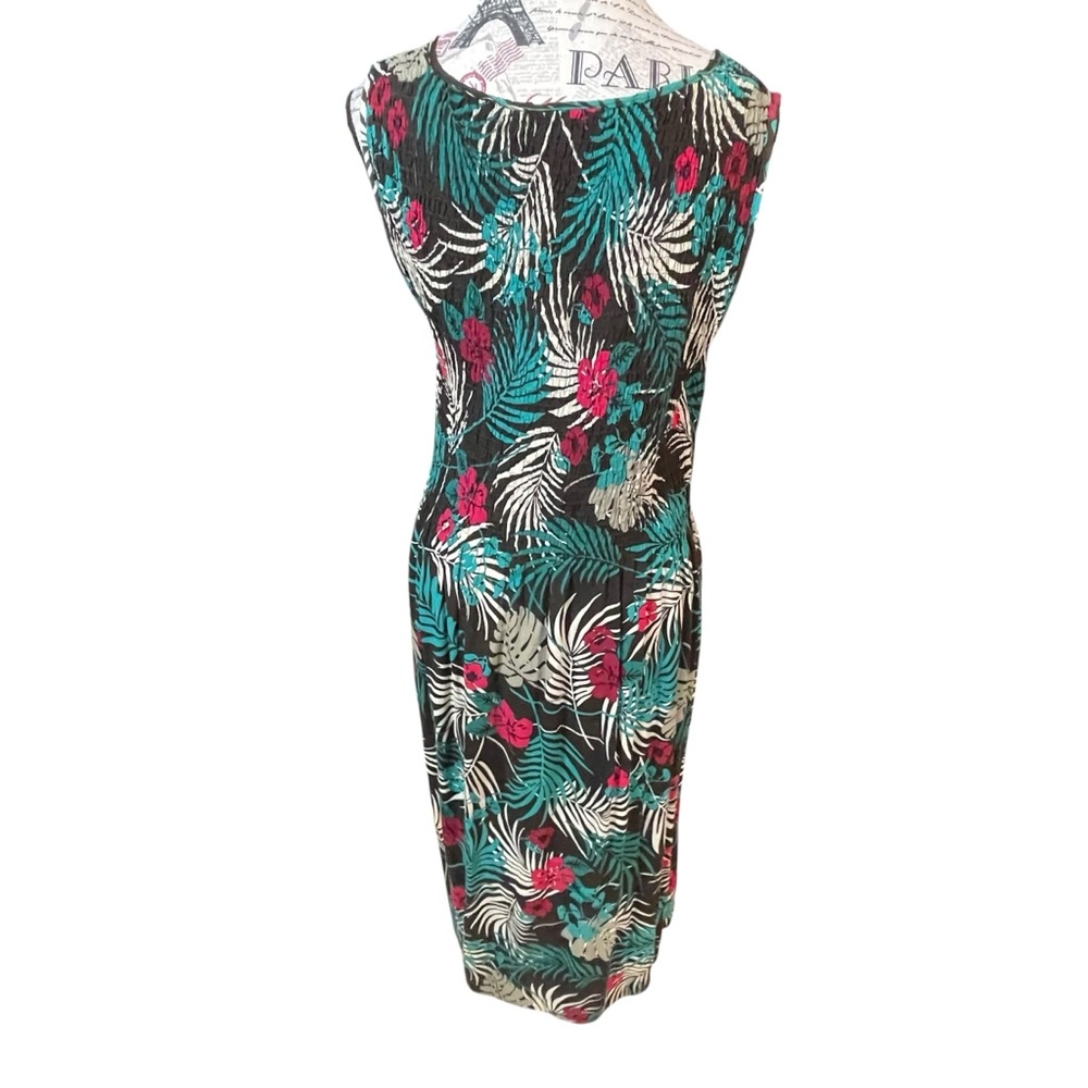 Croft & Barrow Teal and Red Tropical Dress - Picture 3 of 8